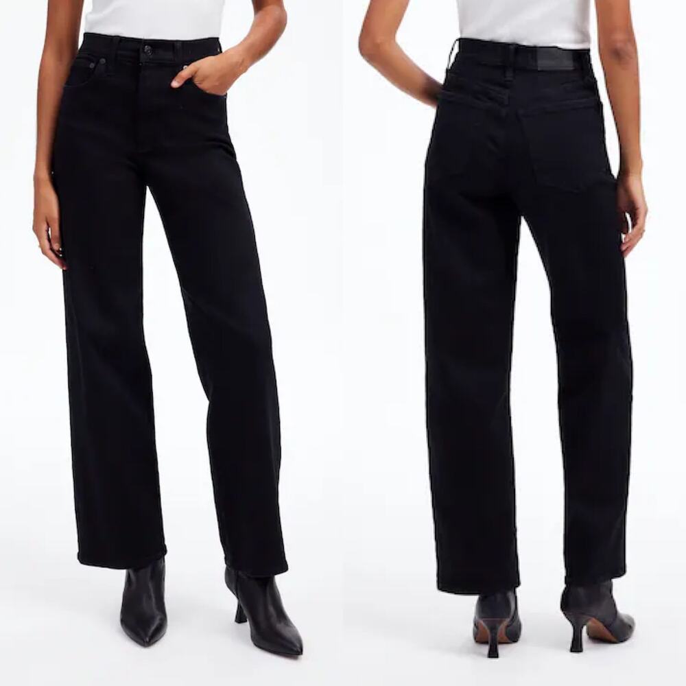 Madewell The Perfect Vintage Wide-Leg Jeans size 30 Black Rinse